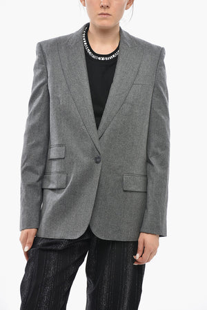 Wool Blazer With Peak Lapel