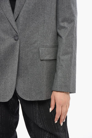 Wool Blazer With Peak Lapel