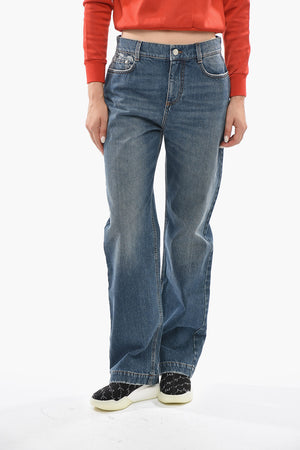 Straight-Leg-Jeans mit bestickten Details 22 cm