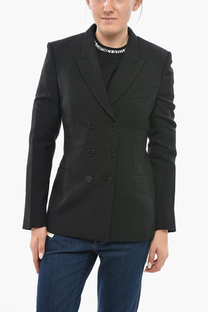 Blazer Doppiopetto in Lana con Rever a Lancia