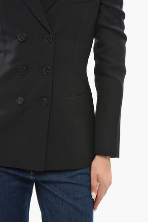 Blazer Doppiopetto in Lana con Rever a Lancia