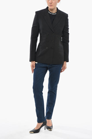 Blazer Doppiopetto in Lana con Rever a Lancia