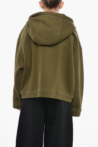 Maxi Hoodie A Solid-Color With Patch Pockets