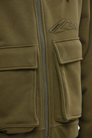 Maxi Hoodie A Solid-Color With Patch Pockets