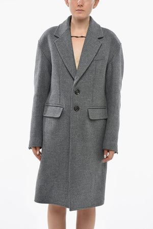 Oversize-Mantel Aus Schurwolle Und Nylon Mit Pattentaschen