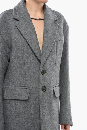 Oversize-Mantel Aus Schurwolle Und Nylon Mit Pattentaschen