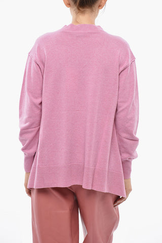 Relaxed-Fit Mixed Cashmere Cardigan with Side Slits