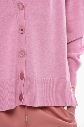 Relaxed-Fit Mixed Cashmere Cardigan with Side Slits