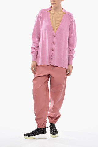 Relaxed-Fit Mixed Cashmere Cardigan with Side Slits
