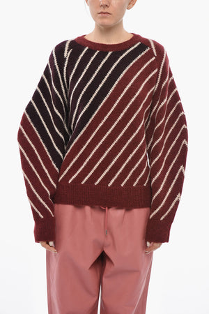 FRANK STELLA Striped Alpaca-Blend Crewneck Sweater