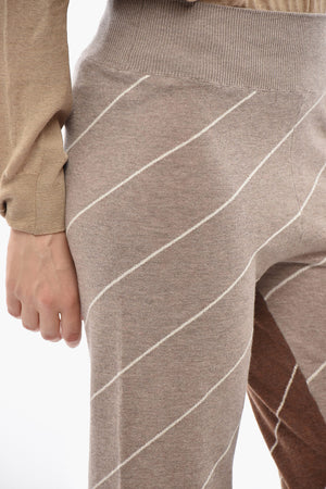 FRANK STELLA Two-Tone Striped Virgin Wool Trousers