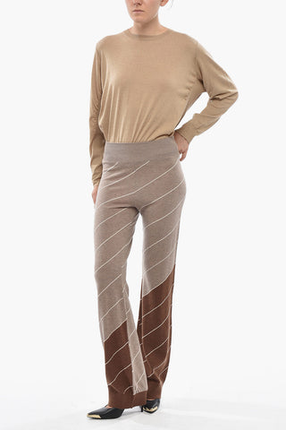 FRANK STELLA Two-Tone Striped Virgin Wool Trousers