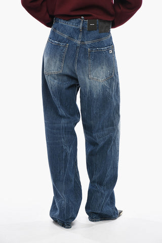 Jeans a Gamba Larga Effetto Stonewashed 34cm