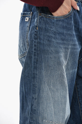 Jeans a Gamba Larga Effetto Stonewashed 34cm