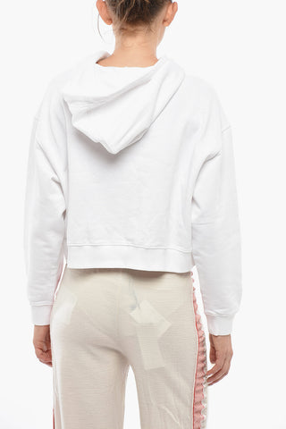 Brushed Cotton Hoodie With Contrast Logo