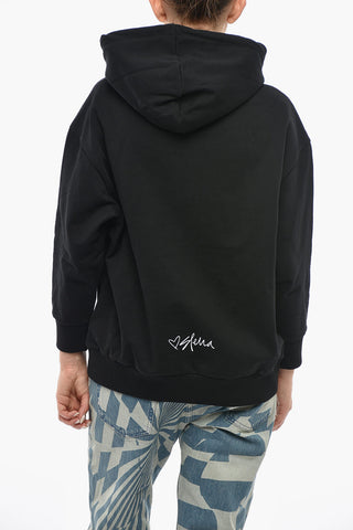 Hoodie BARNEYS Aus Gebürsteter Baumwolle Mit Kontrastlogo