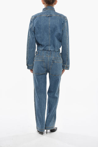 Jumpsuit Utility in Denim Stretch con Zip Frontale
