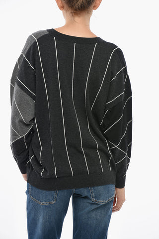FRANK STELLA Pullover Mit V-Ausschnitt Aus Schurwolle