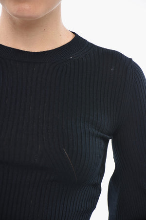 Ribbed Crewneck Cropped-Fit Top