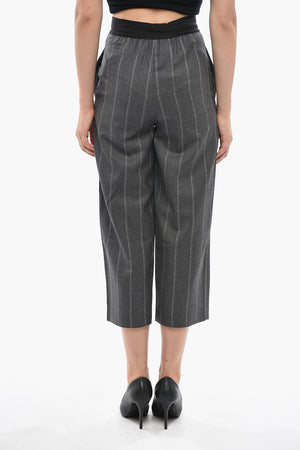 Wollhose Mit Lurex-Streifen Und Elastischem Bund