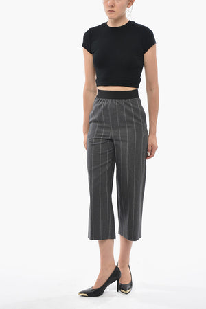 Wollhose Mit Lurex-Streifen Und Elastischem Bund