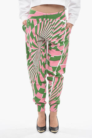 ED CURTIS X STELLA MCCARTNEY Brushed-Cotton Joggers With Optical Print