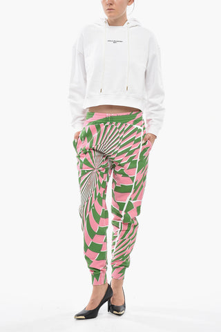 ED CURTIS X STELLA MCCARTNEY Brushed-Cotton Joggers With Optical Print