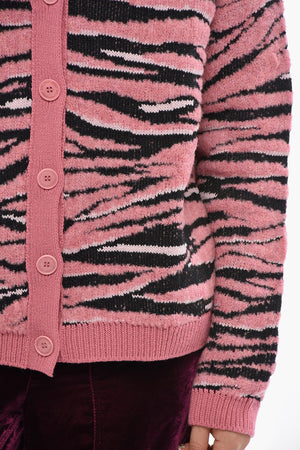 Cardigan Mit Animalier-Muster Und V-Ausschnitt