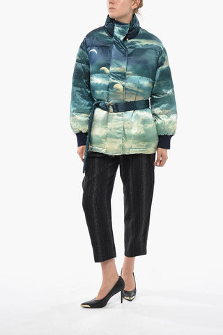 Padded Jacket JOY with Pattern and Belt