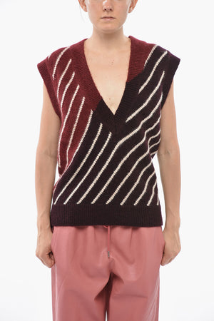 FRANK STELLA Gilet in Misto Alpaca con Scollo a V