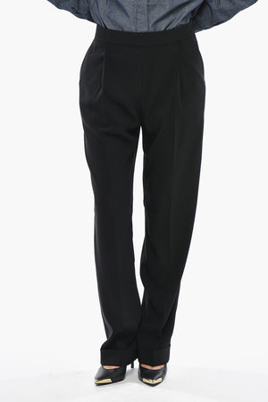 Wide-Leg Regular-Rise Trousers