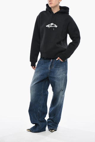 Hoodie Aus Baumwollfleece Mit Kontrastlogo