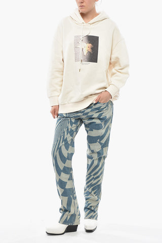 Hoodie aus Baumwollfleece mit Frontprint