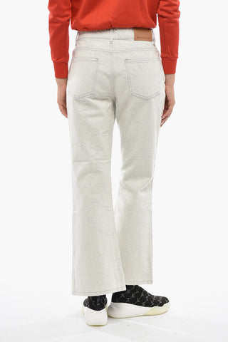 Flared Leg Jeans with All-Over Logo 26cm