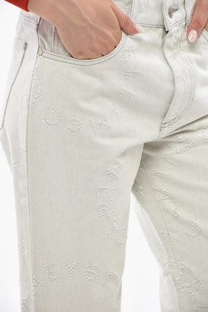 Jeans Flared Leg con Logo All-Over 26cm
