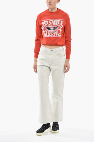 Flared Leg Jeans with All-Over Logo 26cm