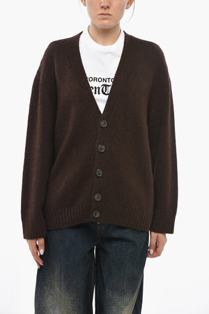 Alpaca Cardigan with Logo Buttons