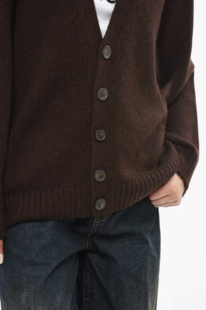 Alpaca Cardigan with Logo Buttons