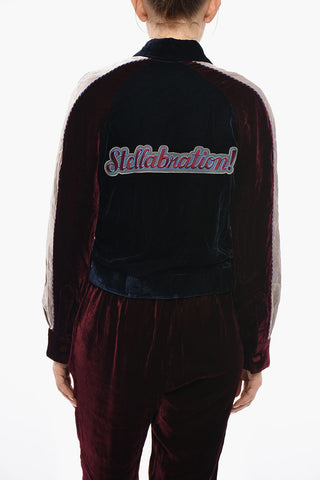 Leichte Veloursjacke MIRANDA mit Stickerei am Rücken