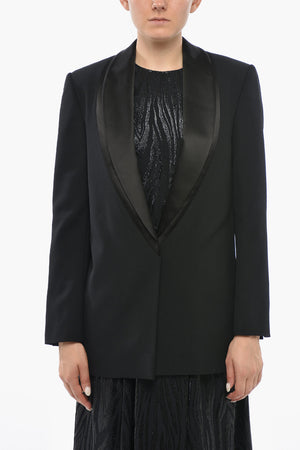 Twill Tuxedo Blazer With Shawl Collar