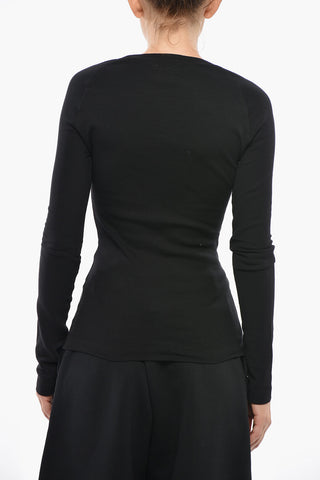 Leichtes Langarm-T-Shirt Einfarbig