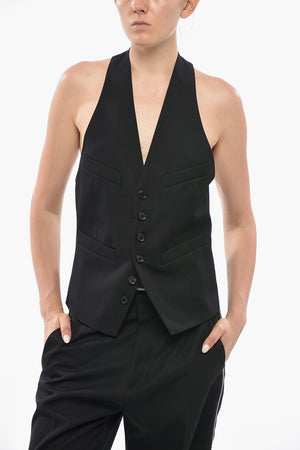 Virgin Wool Gilet with Martingale