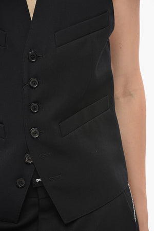 Virgin Wool Gilet with Martingale