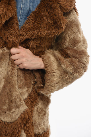 Two-Tone Faux-Fur Coat ANA