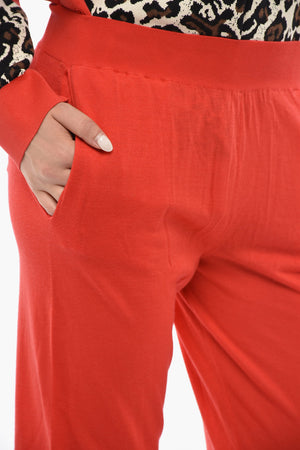 Pantaloni in Lana Vergine con Elastico in Vita e Polsini