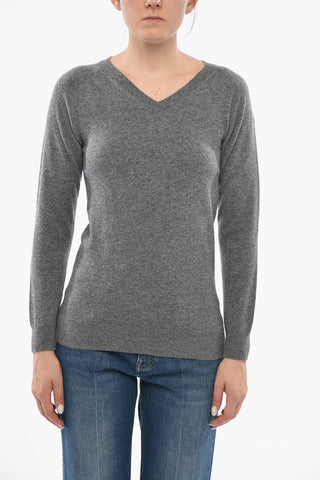 Wool-Blend Sweater With V-Neck