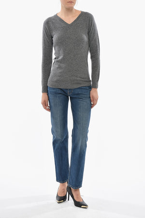Wool-Blend Sweater With V-Neck
