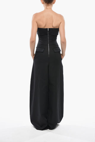 Virgin Wool Wide-Leg Sleeveless Jumpsuit