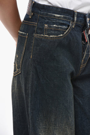 Jeans a Gamba Larga Effetto Stonewashed 34cm