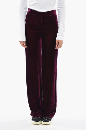 Pantaloni in Velour a Gamba Dritta